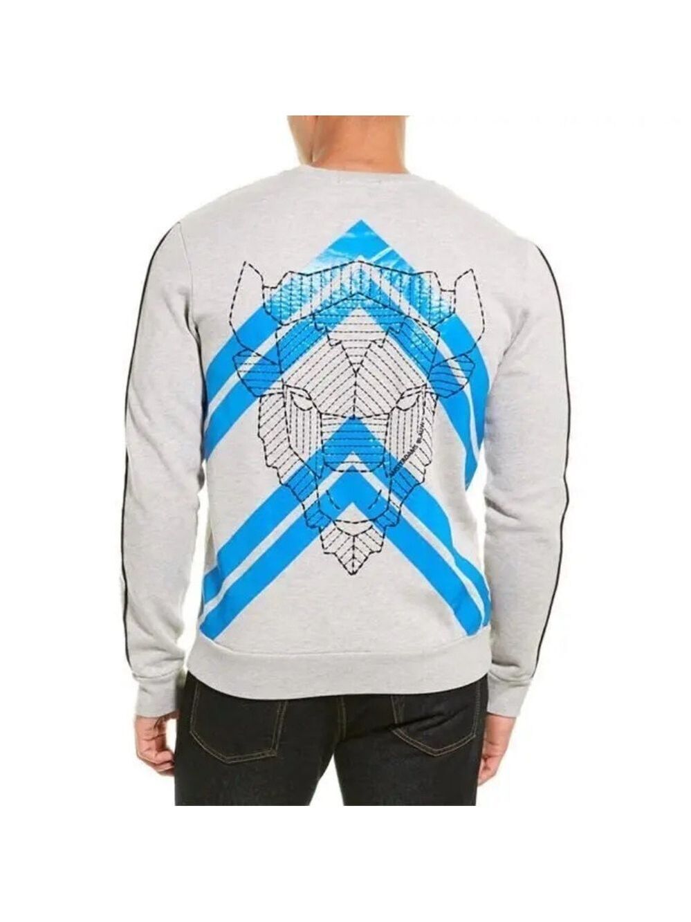 Scotch & Soda Alpine Bison Crew Neck Sweatshirt SZ XXL Grey Blue